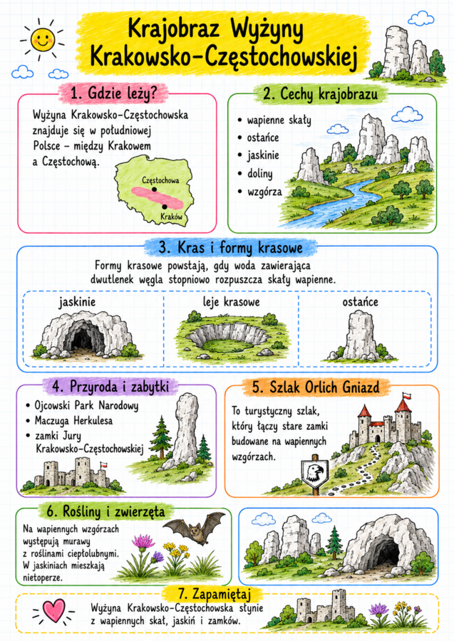 Notatki, które uczą – Geografia, klasa 5| Kompletny zestaw 31 kolorowych notatek