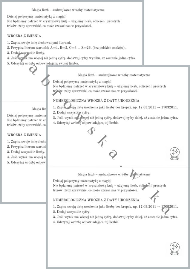 Magia liczb – matematyczne wróżby andrzejkowe