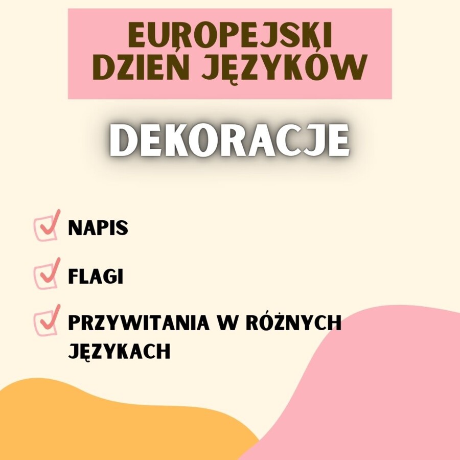 DZIEŃ JĘZYKÓW OBCYCH - DEKORACJE, FLAGI, PRZYWITANIA