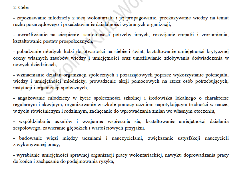 Szkolny Klub Wolontariusza program własny wolontariat