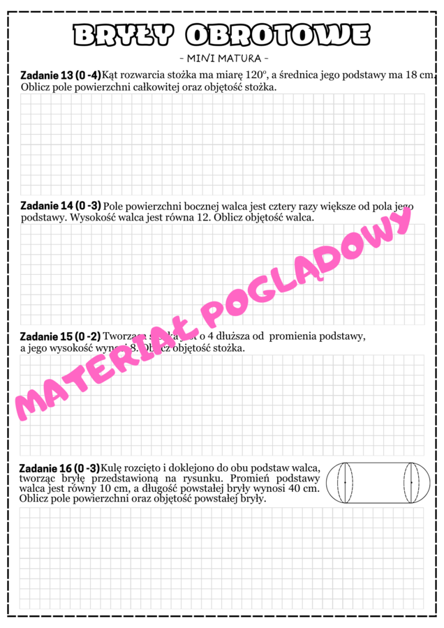 PAKIET - CAŁOŚĆ. Mini matura. Matematyka - zbiór zadań maturalnych