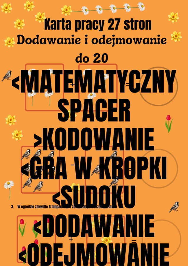 Matematyka do 20 wiosna gra mózgu