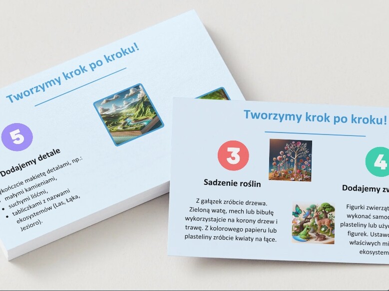 Makieta ekosystemu - lasu, łąki, jeziora