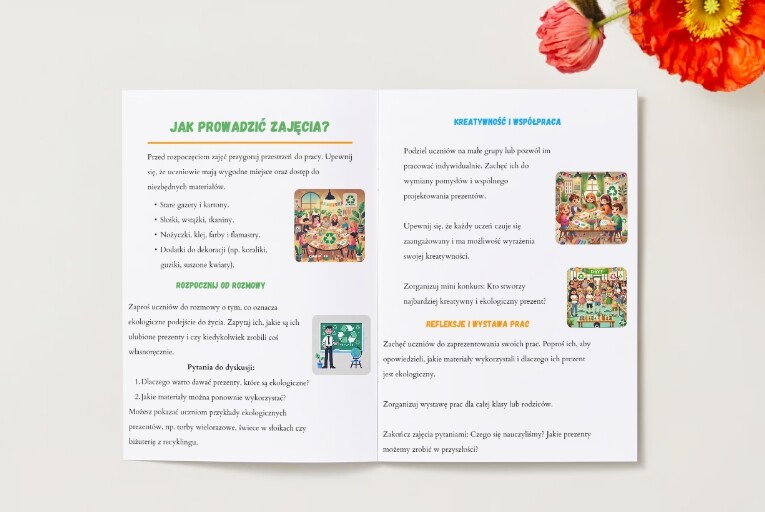 Przewodnik dydaktyczny. Plan lekcji. Ekologiczne prezenty. Pomysły na rękodzieło. Nauka planowania budżetu. Świadomość ekologiczna.