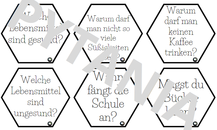 Gra na język niemiecki - karty z pytaniami