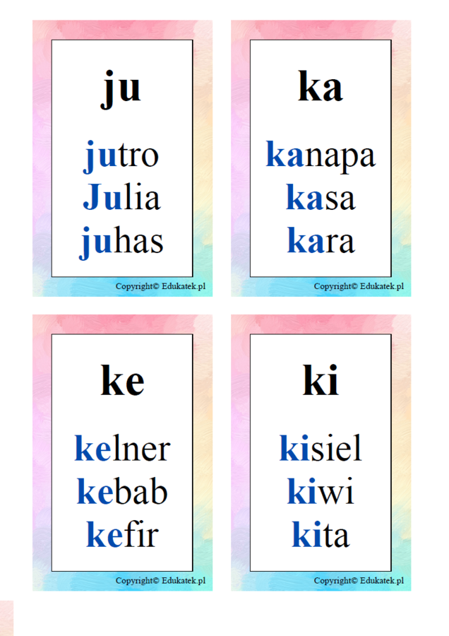 Tropiciele sylab - nauka czytania