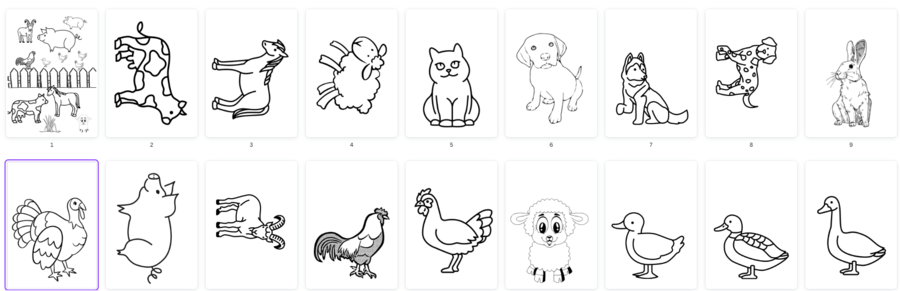 Zwierzęta wiejskie - kolorowanki