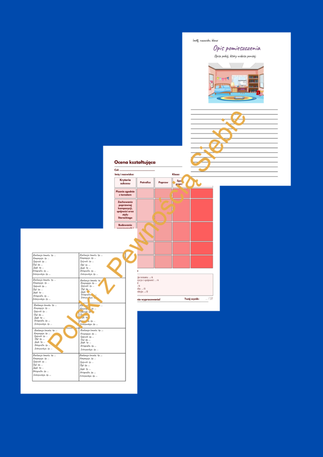 Ocena kształtująca z wypracowania w klasach 4-6. Opis pomieszczenia.