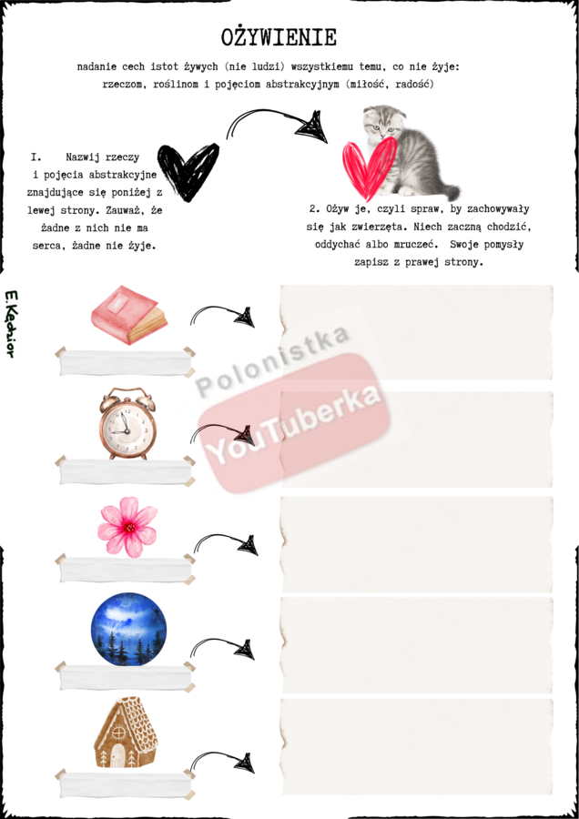 Ożywienie (animizacja) - karta pracy