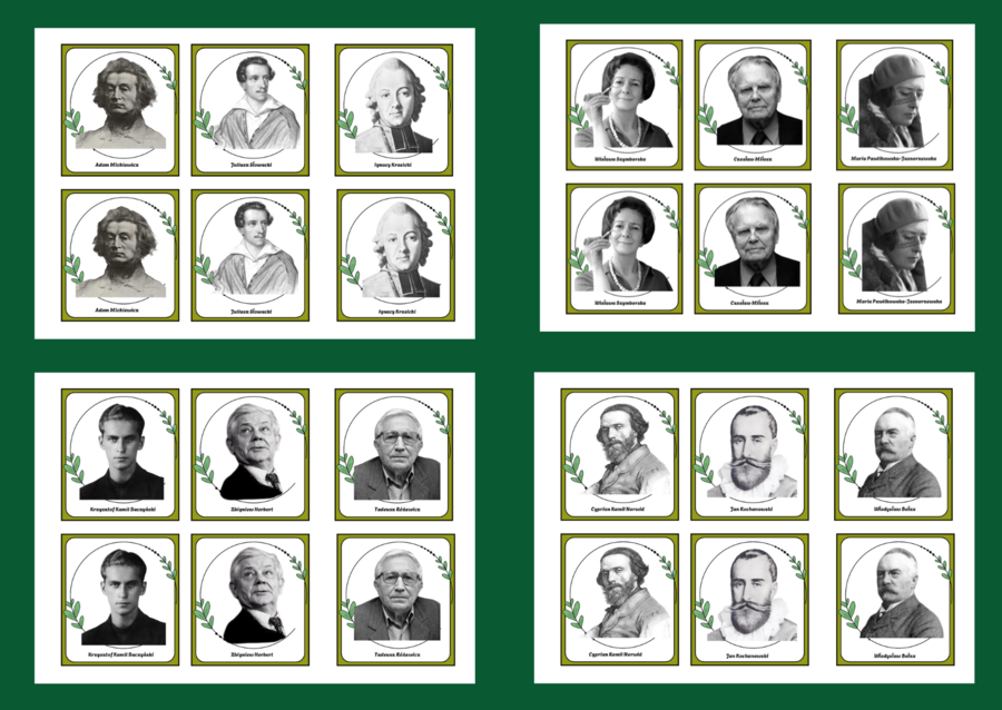 ŚWIATOWY DZIEŃ POEZJI - poeci – memory – 54 szt. – biblioteka - wersja 2