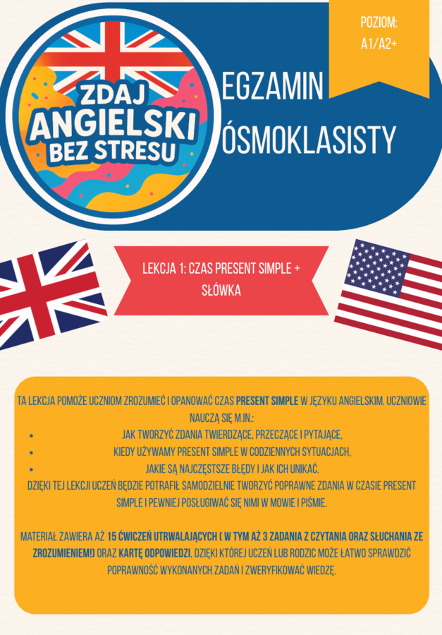 EGZAMIN ÓSMOKLASISTY - LEKCJA 1 - CZAS PRESENT SIMPLE