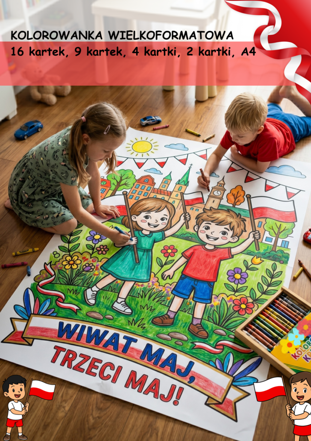 ŚWĘTA MAJOWE - kolorowanka wielkoformatowa