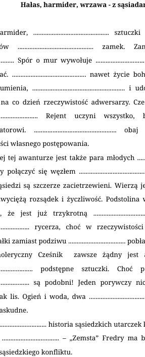 Lektury bez byków. Seria dyktand (nie tylko) dla ósmoklasisty. Zemsta