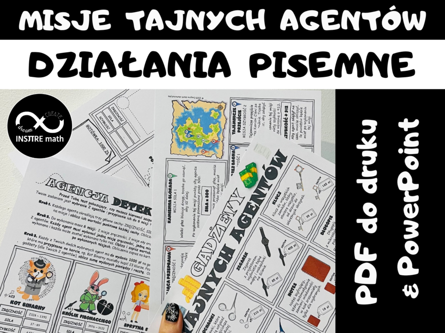 Agencja Detektywistyczna DZIAŁANIA PISEMNE. Matematyczne wyzwanie – dodawanie, odejmowanie, mnożenie i dzielenie pisemne.