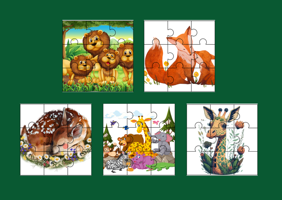 DZIEŃ ZWIERZĄT – puzzle – 15 szt.