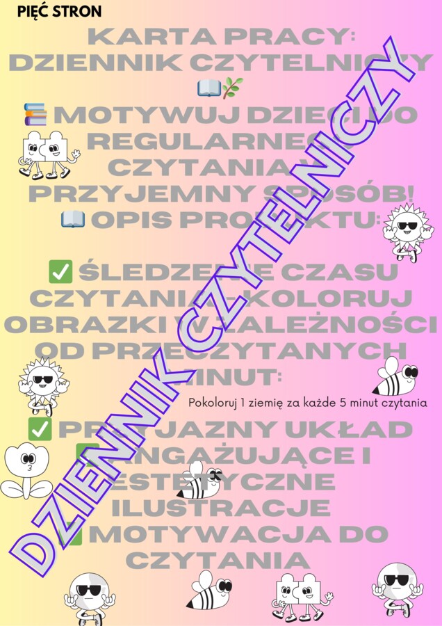 Dziennik czytelniczy 5 stron