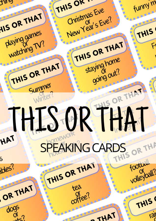 This or that - 80 Speaking Cards - angielski - do zalaminowania - mówienie A2