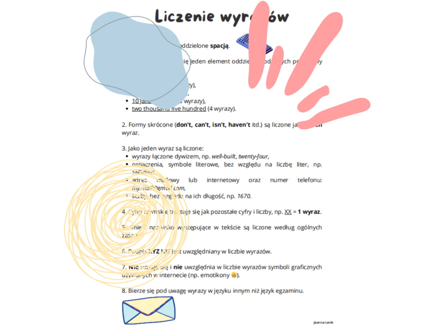 Egzamin ósmoklasisty - język angielski - liczenie wyrazów w pracy pisemnej