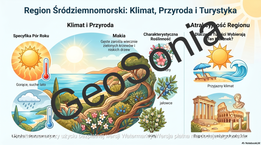 Turystyka w Europie Południowej geografia klasa 6 sketchnotka