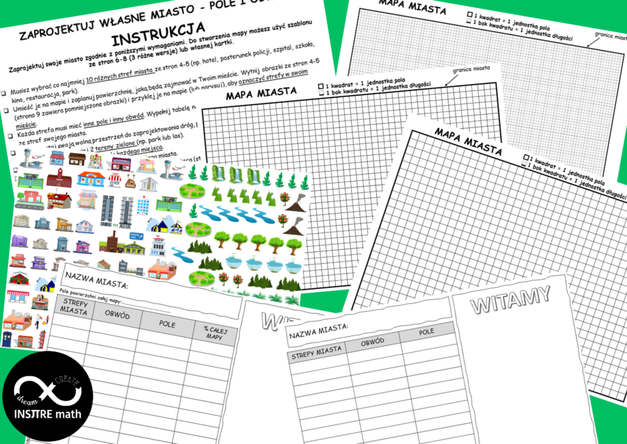 Projekt matematyczny: ZAPROJEKTUJ WŁASNE MIASTO - POLE I OBWÓD. Nauczanie Oparte na Projektach (PBL)