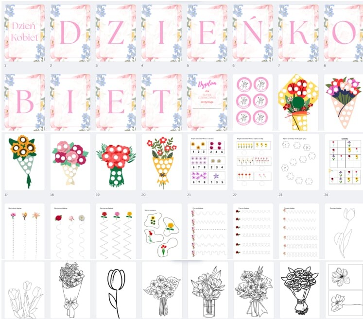 Dzień Kobiet - girlanda zadania