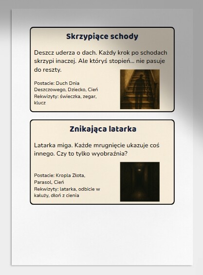 Zabawa w odgrywanie ról: Dom podczas deszczu.