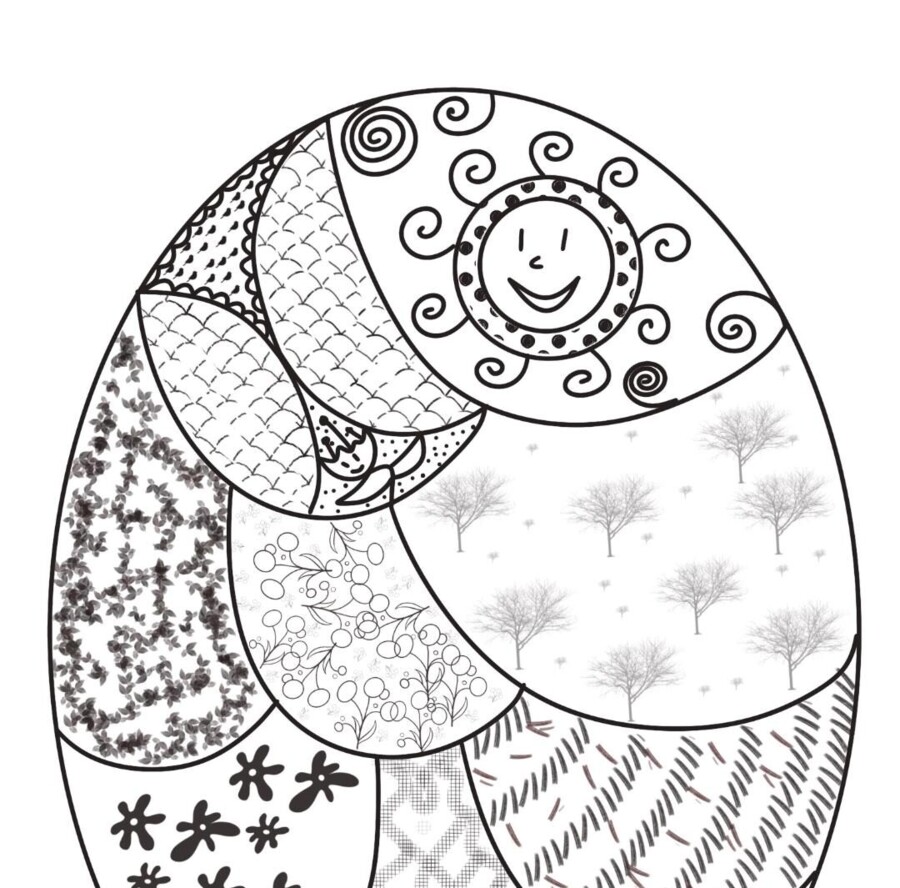 Jajo a'la Zentangle do kolorowania