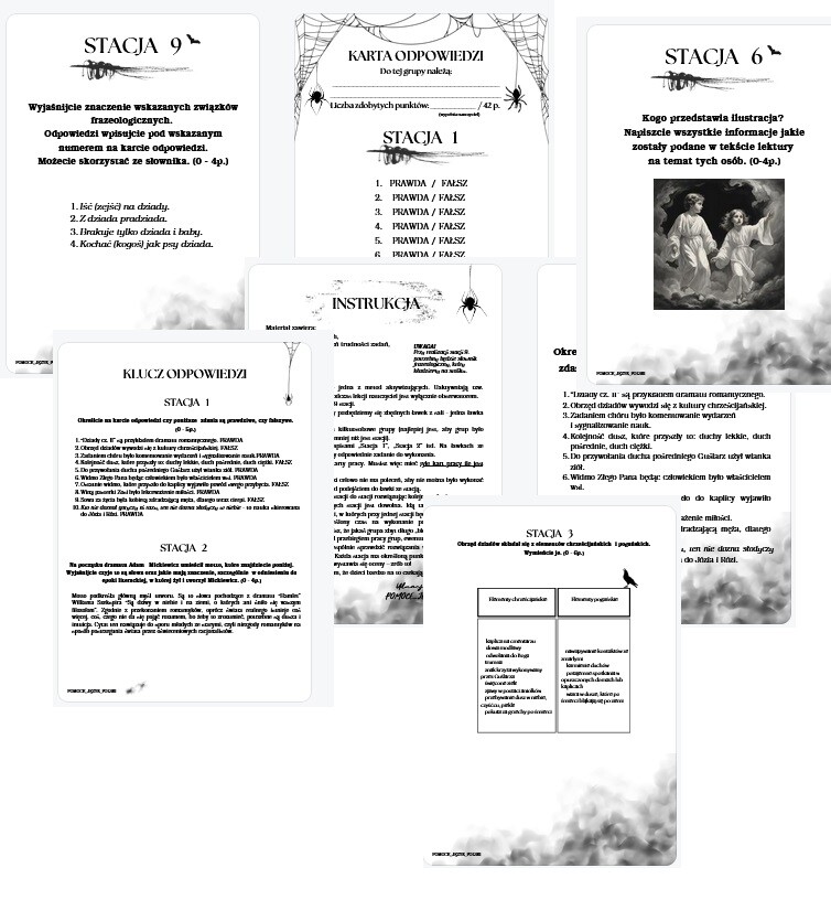 STACJE ZADANIOWE Dziady cz. II Adam Mickiewicz