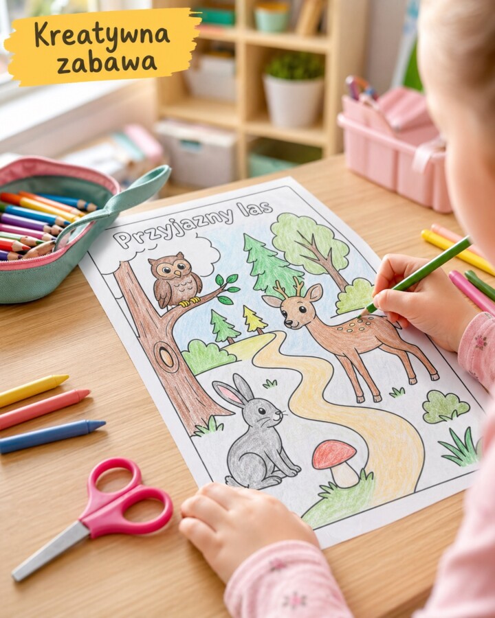 Kolorowanka. Przyjazny las