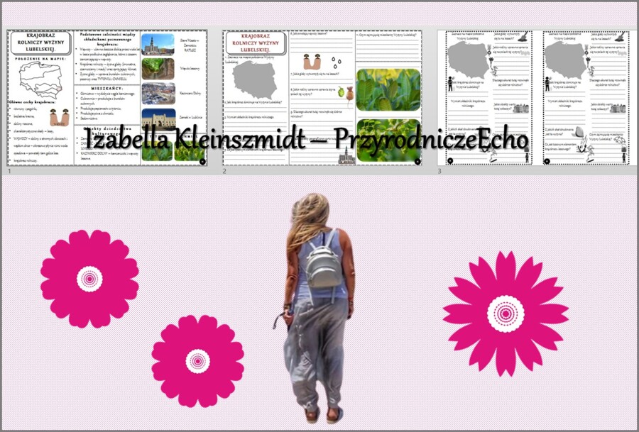 Minizestaw do tematu „Krajobraz rolniczy Wyżyny Lubelskiej” – sketchnotka + karta pracy w pdf + gratisowy link do prezentacji multimedialnej niekomercyjnej wykonanej w genial.ly do indywidualnego pobrania i użycia do celów niekomercyjnych. Geografia 5, D