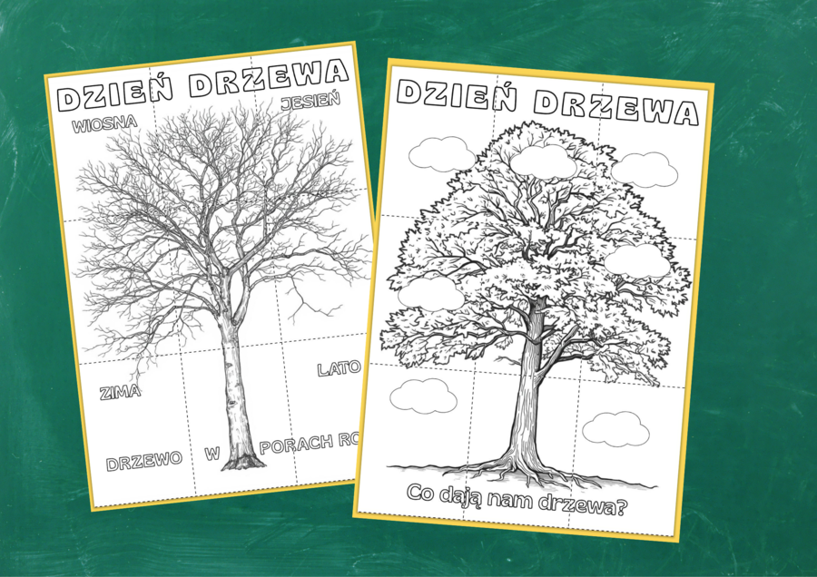 DZIEŃ DRZEWA - DWIE KOLOROWANKI XXL