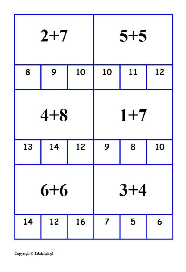 Klamerkowe dodawanie i odejmowanie