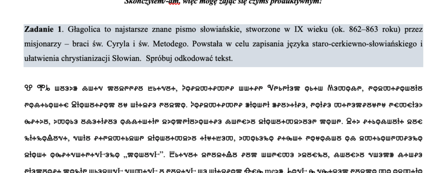 POCZEKAJKA POLONISTYCZNA – Zestaw Cichych Zadań i Łamigłówek dla Uczniów, Którzy Skończyli Wcześniej Test lub Zadania