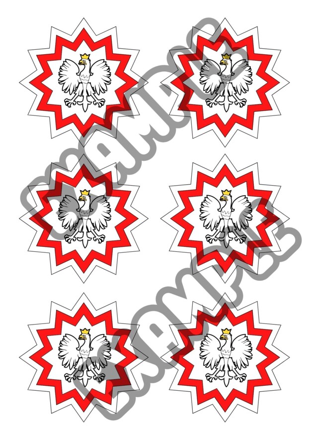 Kotylion biało-czerwony - gwiazdka