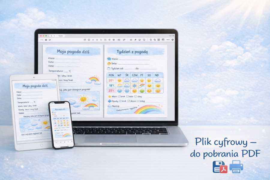 Moja pogoda – plakat do uzupełnienia