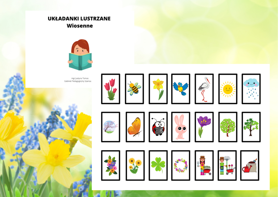 Układanki lustrzane WIOSENNE I WIELKANOCNE