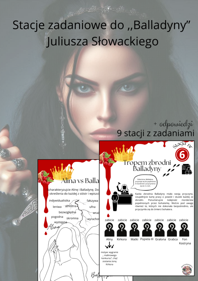 Stacje zadaniowe, Balladyna Juliusza Słowackiego + odpowiedzi