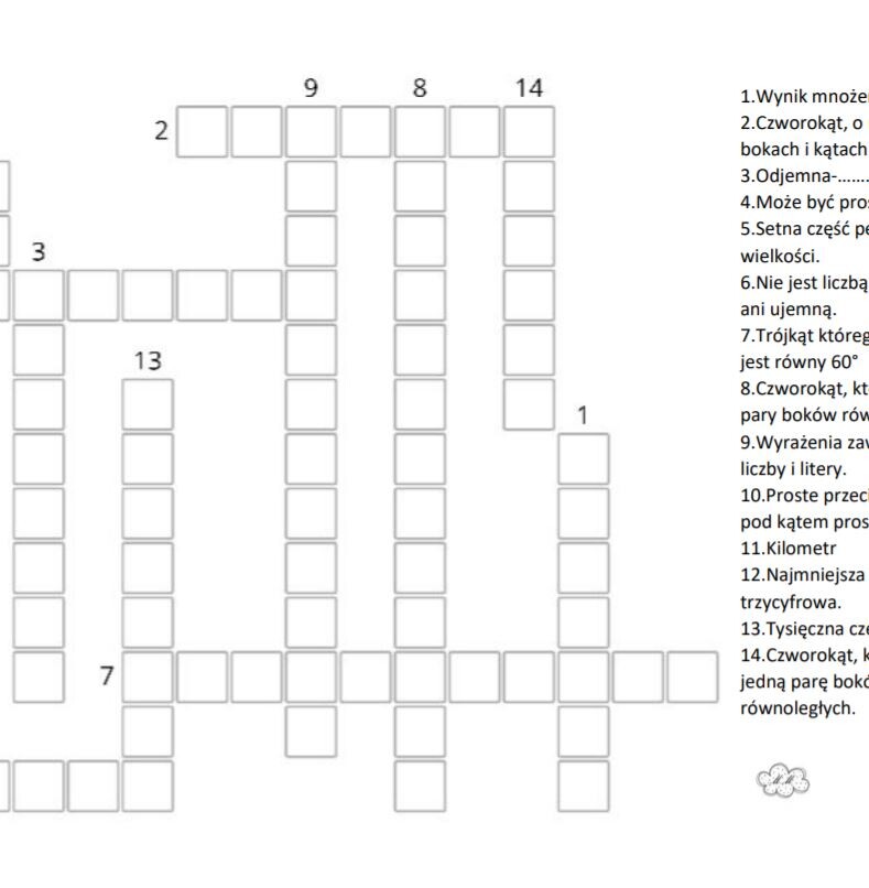 Krzyżówka matematyczna