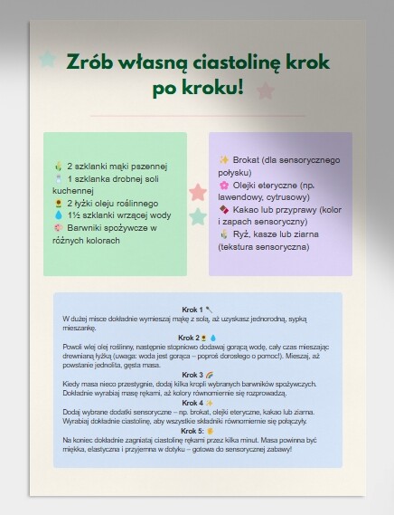 Przepis na domową ciastolinę. Ciastolina sensoryczna