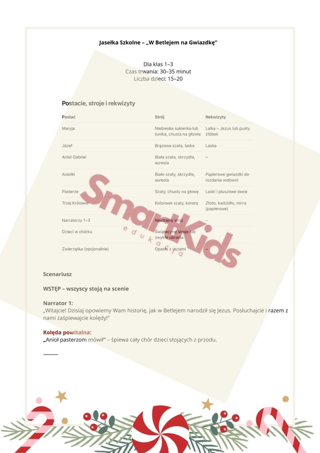 JASEŁKA SCENARIUSZ