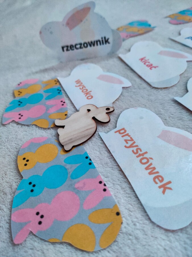 Wielkanoc - części mowy - zajączek memory