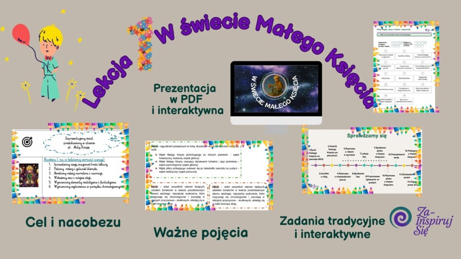 Mały Książę- scenariusz, karty pracy, AI
