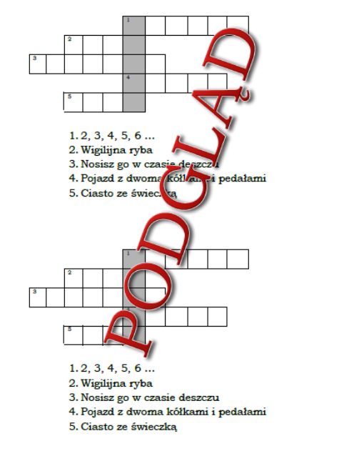 Logogryf dla klasy I z hasłem SPORT