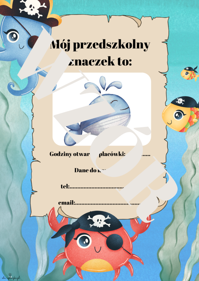 Morska paczka -plansze i pomoce oraz kalendarz z krabem