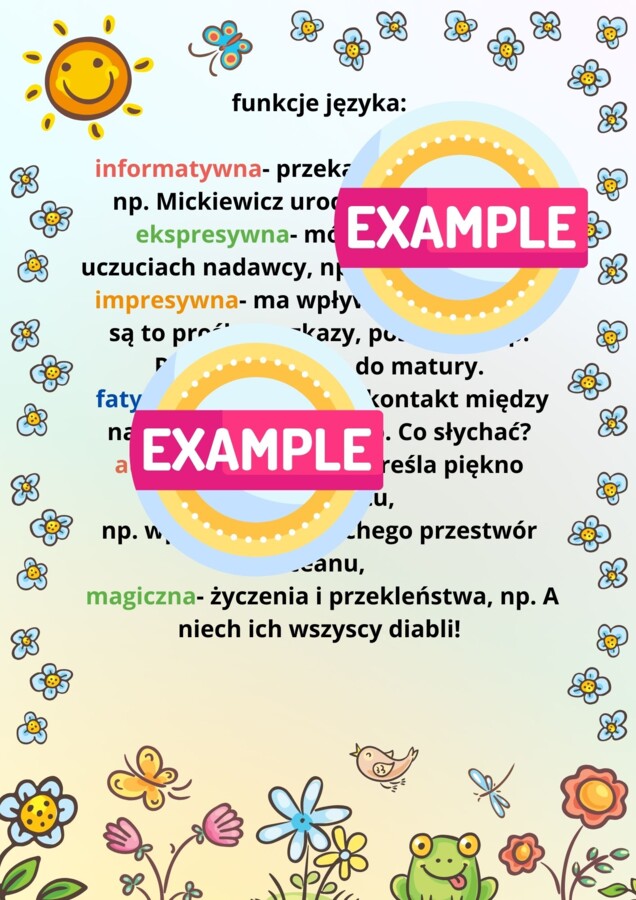 Funkcje języka, naklejka