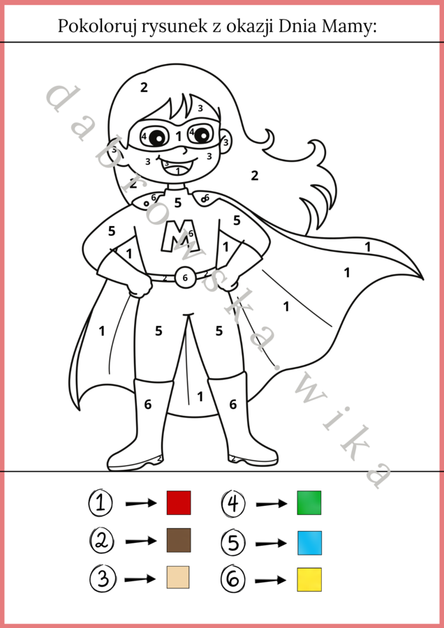 Kolorowanka - Dzień Matki