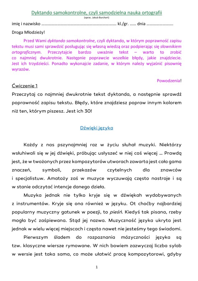 Dyktando samokontrole