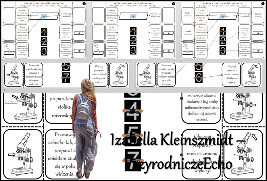 Notatka okienkowa/stacja zadaniowe/notatka/notatka graficzna/karta pracy/sketchnotka „Zasady mikroskopowania.”, „Obserwacje mikroskopowe” w pdf. Biologia 5 dział „Biologia – nauka o życiu”. Materiał wykonany na podstawie podręcznika z wydawnictw Nowa Era