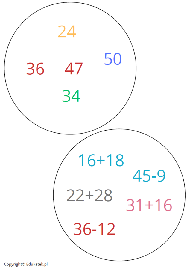 Wyszukiwanka matematyczna – gra utrwalająca dodawanie i odejmowanie