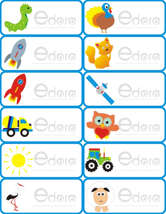 Przedszkole. Znaczki do szatni/ szafki/ teczki. 36 sztuk